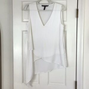 White Asymmetrical Sleeveless Top, BCBG maxazria, size M